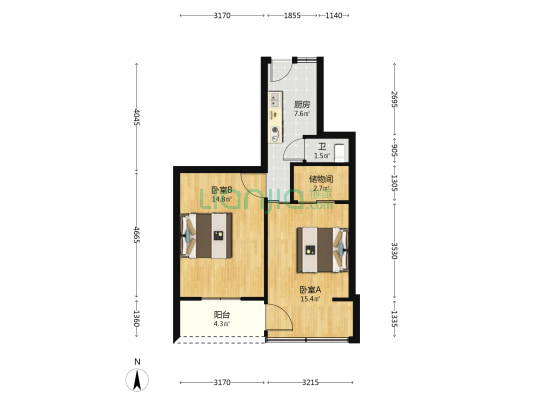 河通桥6号 2室0厅1卫 51平方