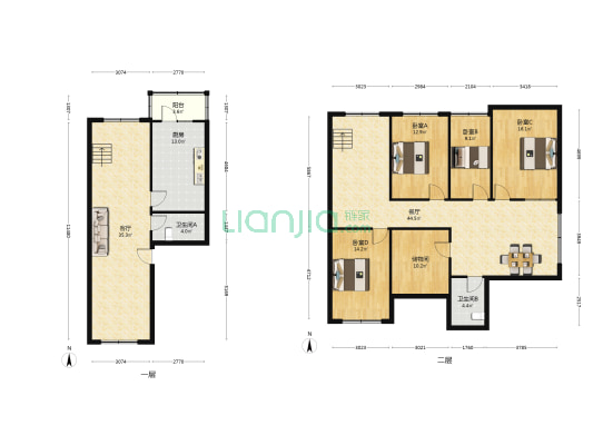 公滨小区 4室2厅2卫 179平方