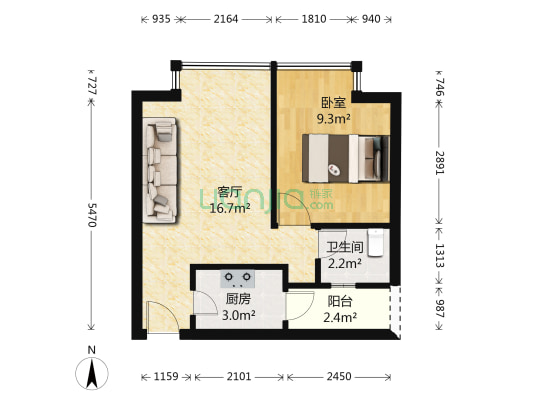 金茂礼都 1室1厅1卫 42平方