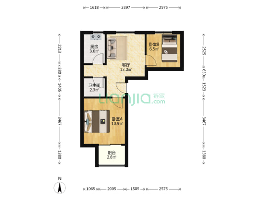 熙悦园 2室1厅1卫 58平方