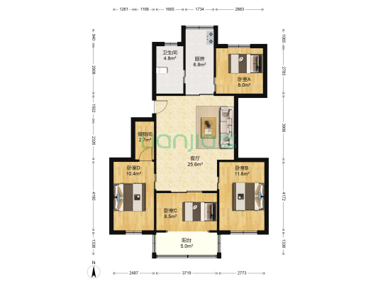 上马墩一村 4室1厅1卫 112平方