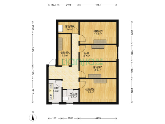 泰达大厦 1室0厅1卫 98平方
