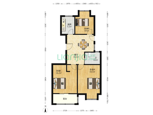 农联家园 3室1厅1卫 95平方