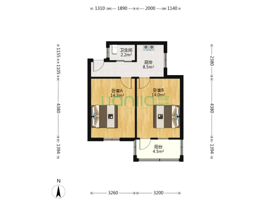 裴西村 2室0厅1卫 56平方