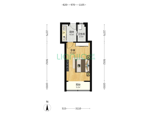武定路946号 1室0厅1卫 31平方