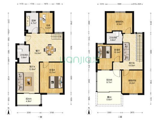 安山苑 3室3厅2卫 125平方