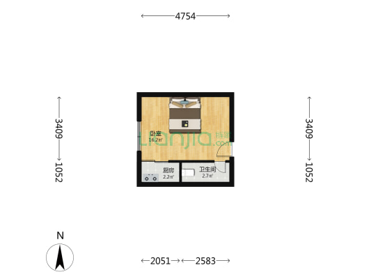 明湖公寓 1室0厅1卫 35平方