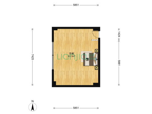 新景江大厦 1室0厅0卫 66平方