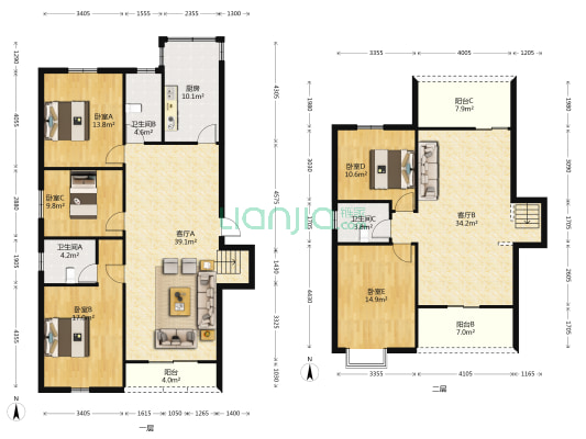 银馨花园 5室2厅3卫 201平方