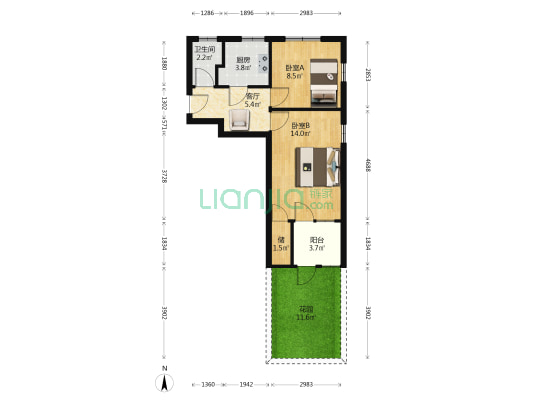 管道局第五生活区北区 2室1厅1卫 49平方