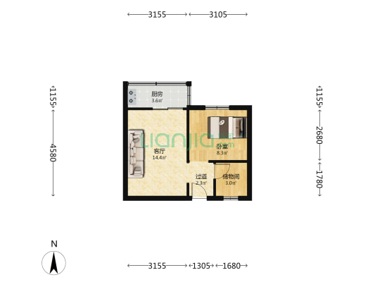 大庆 1室1厅0卫 44平方