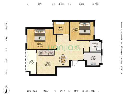 象松嘉园 3室1厅1卫 100平方
