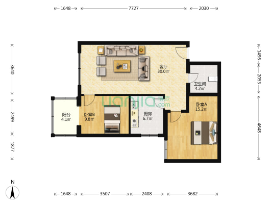金泰小区 2室1厅1卫 94平方