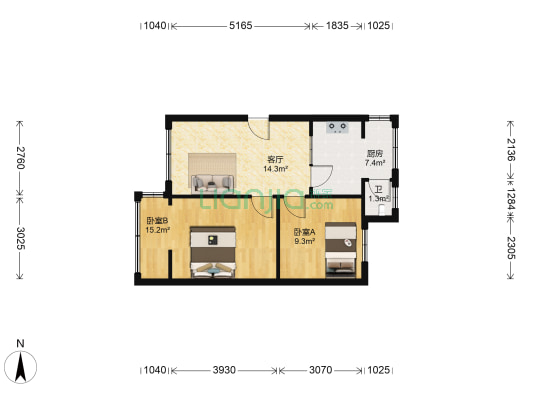 盘江南路49号 2室1厅1卫 61平方