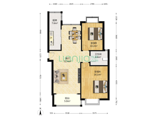 班芙春天一期 2室1厅1卫 112平方