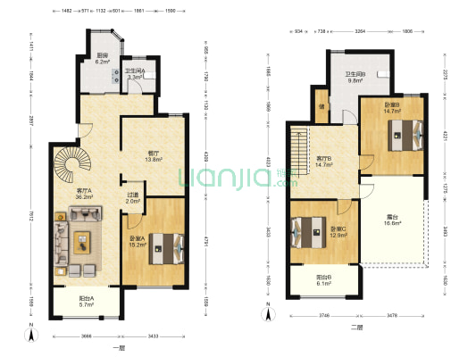 汇林绿洲上林苑 3室3厅2卫 143平方