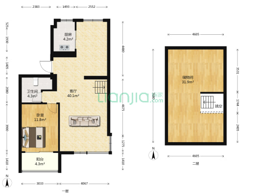 龙瑶景苑 1室1厅1卫 89平方
