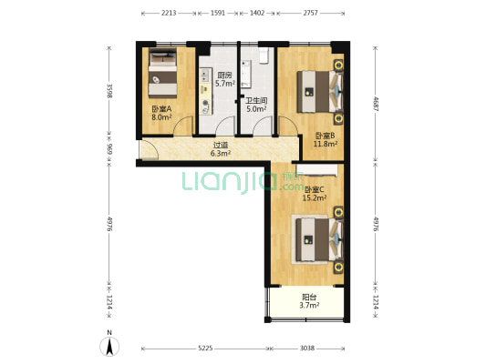 市司法局家属院（山字石） 3室0厅1卫 70平方