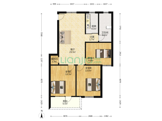 文苑新村 3室1厅1卫 94平方