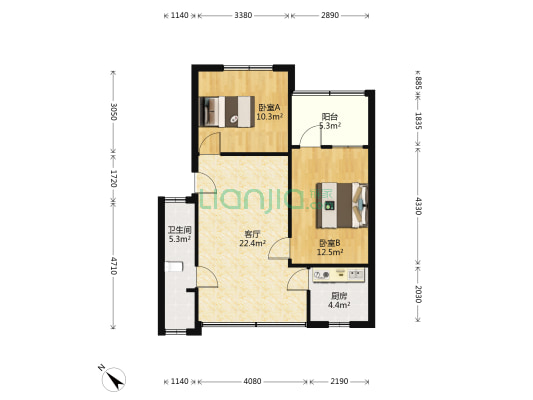 杜鹃巷25号 2室1厅1卫 73平方