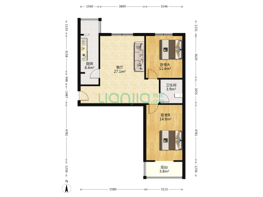 汇通天下 2室1厅1卫 99平方