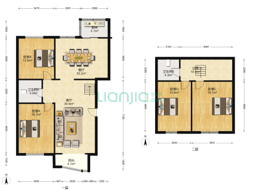 颐秀园 4室2厅2卫 152平方