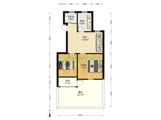 石化大湖新村(双岗路) 2室1厅1卫 58平方