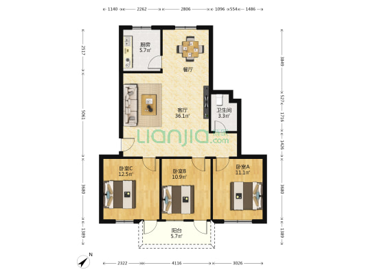 海源水产公司秀灵路27号小区 3室1厅1卫 101平方