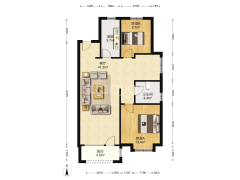 城西桃源新都孔雀城 南北通透三居室-涿州桃源新都孔雀城户型图