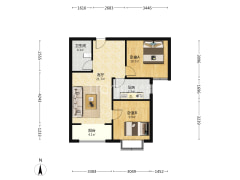 惠友康庭二期 2室2厅 南-涿州惠友康庭二期户型图
