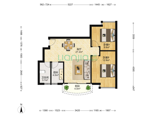 天一新村 2室1厅1卫 77平方