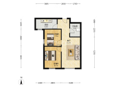 经典户型两居室，中间楼层，视野采好。-涿州学府澜湾户型图