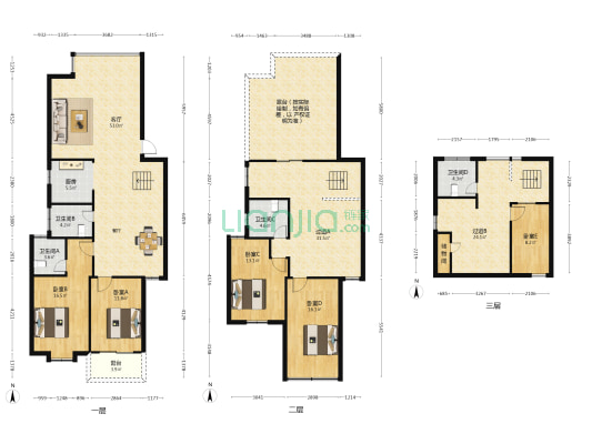 鑫泉新苑A区 5室1厅4卫 189平方