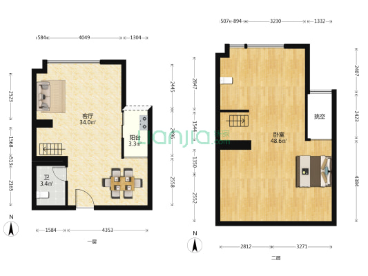 越秀国际总部广场 1室1厅1卫 62平方