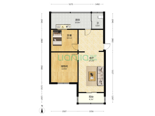 兴业家园 1室1厅1卫 78平方
