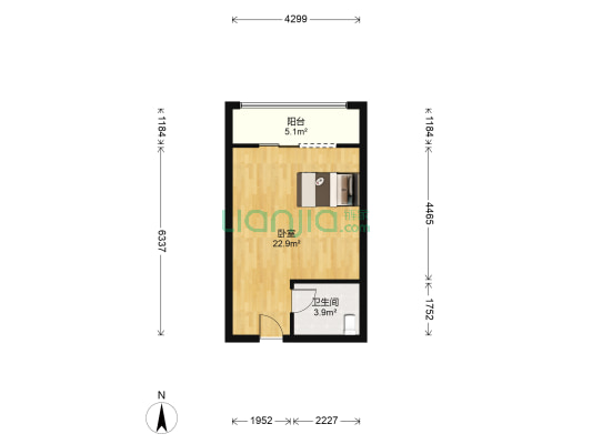 蝴蝶谷 1室0厅1卫 40平方