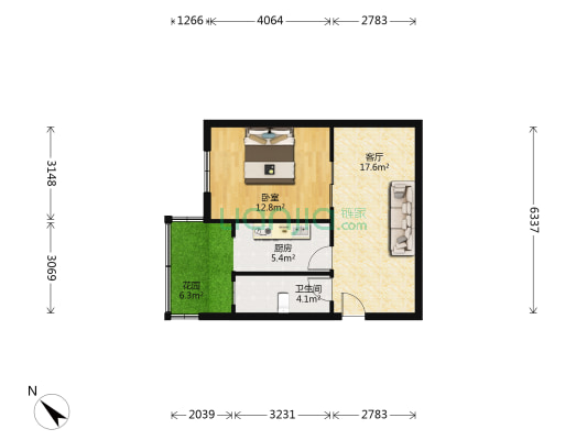 信义里(小白楼) 1室1厅1卫 58平方