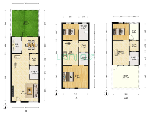 温泉山谷国际康旅城 3室1厅4卫 129平方
