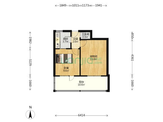 西部建材市场 1室0厅1卫 33平方