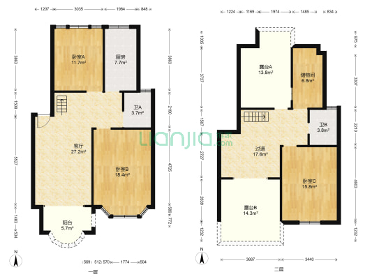 华茂教师公寓 3室1厅2卫 123平方