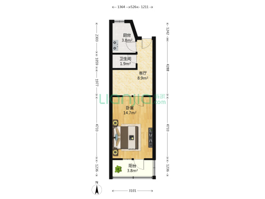 靶挡村路 1室1厅1卫 26平方