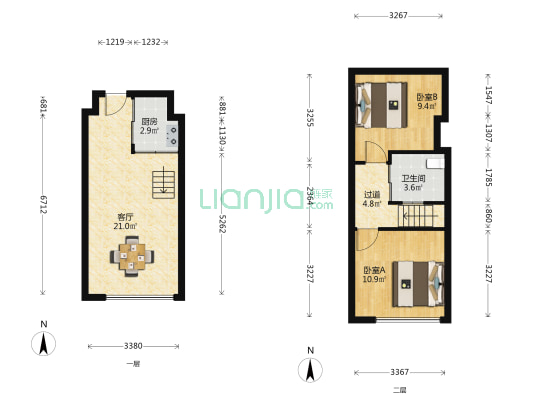 芒果墅 2室1厅1卫 59平方