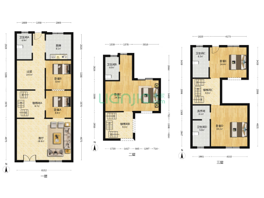 南岛太白湖畔A 5室1厅5卫 210平方