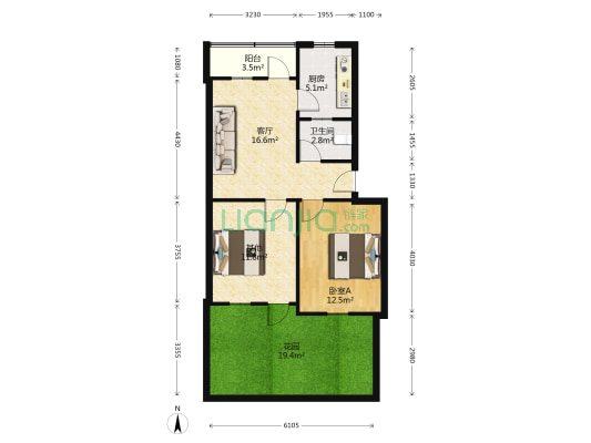 中清路铁路家属院 1室1厅1卫 58平方