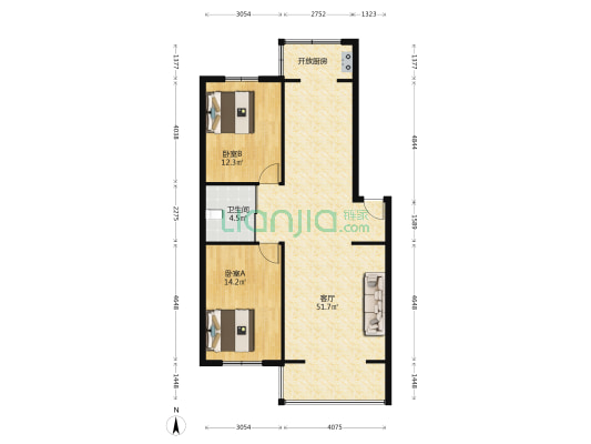 豪轩居 2室1厅1卫 102平方