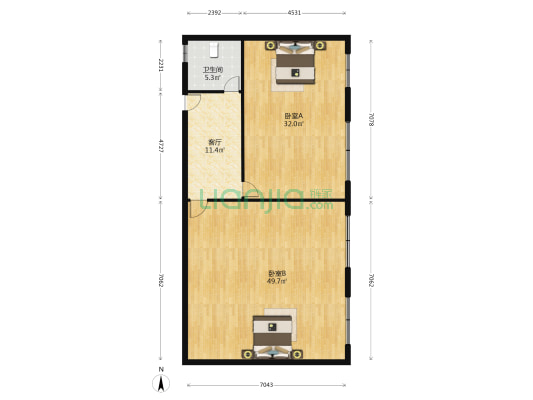 兴胜大厦 2室1厅1卫 138平方
