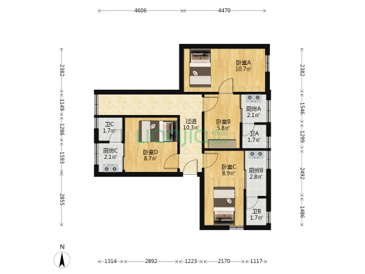勒流单家大晚社区 4室0厅3卫 345平方