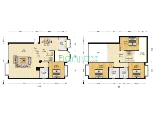 大成名园 4室2厅3卫 197平方