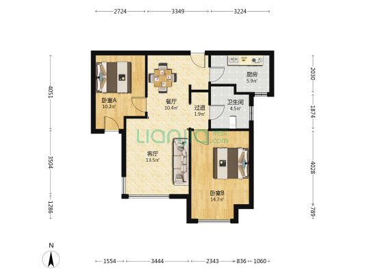 三湘印象森林海尚城 2室2厅1卫 81平方