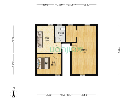 逢源中街 1室1厅1卫 137平方